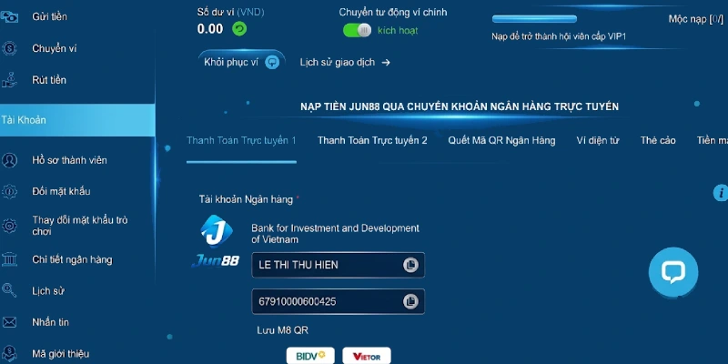 Nạp Tiền 2 Nạp Tiền Jun88 Qua Chuyển Khoản Ngân Hàng Trực Tuyến