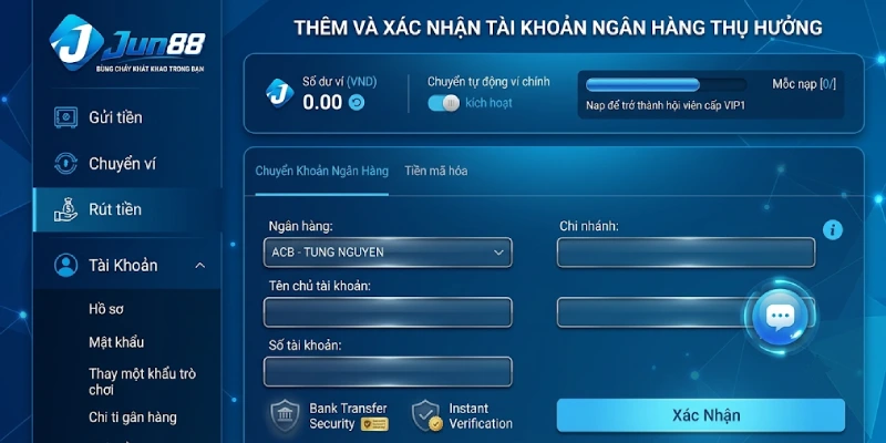 Rút Tiền 2 Thêm Và Xác Nhận Tài Khoản Ngân Hàng Thụ Hưởng